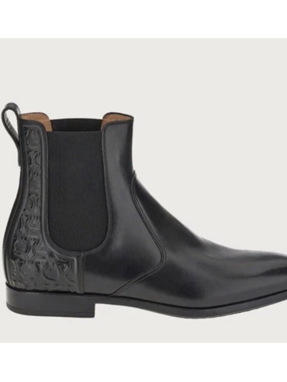 Salvatore Ferragamo Sz 7.5 Nathan Men's Black Leather Chelsea Boot
